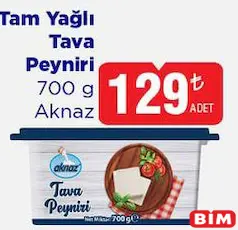 AKNAZ TAM YAĞLI TAVA PEYNİRİ 700 G AKNAZ TAM YAĞLI TAVA PEYNİRİ 700 G